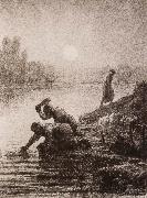Jean Francois Millet, Peasant washing the clothes